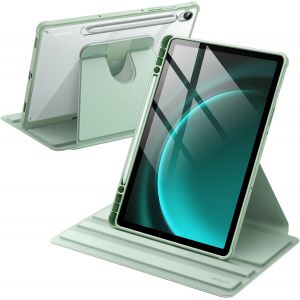 Coque Rotatif pour Samsung Galaxy Tab S10 FE / S9 FE 10,9 Pouces / S9 11 Pouces avec S Pen Porte-Stylet, ?tui Housse Support de Protection Rotation &iquest;&iquest; 360 Degr&iquest;&iquest;s Dos Transparent (Menthe) - Neuf