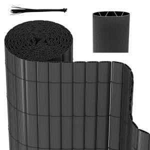 Canisse En Pvc Pour Le Jardin, Balcon Cl&ocirc;ture Brise-Vent, Balcon Ou Terrasse Double Face, Occultant Cloture, Gris 120 X 800cm - Neuf