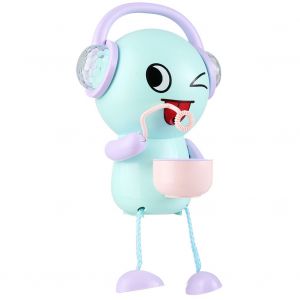 Machine A Bulles Electrique Portable Et Automatique, Jouet Musical A Bulles Lumineuses (Vert) - Neuf