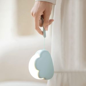 Veilleuse Enfant À Intensité Rechargeable Variable Avec 4 Intensités Et Cordon En Silicone, Portable Led Pour Filles, Cadeaux De Décoration De Chambre De Bébé (Blue) - Neuf