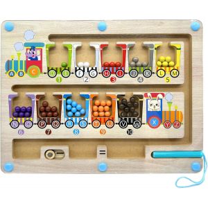 KAL-Labyrinthe Magnetique, Jeux Labyrinthe Magnetique Enfant, Jeux Montessori 2 3 4 5 Ans Pour Associer Les Couleurs, Pour Enfants Jouets Pour Apprendre Les Couleurs Et Les Chiffres Jeux De Tri - Neuf