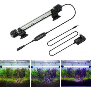Meimie-Ledminuterie Éclairage D'aquarium,Lampe Tube Aquarium [Bleue & Blanc Lumière] Avec Gradateur Intégré,Mable 10 Niveaux De Luminosité Ip67 Étanche Pour Aquariophilie - Neuf