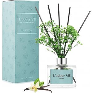 Vanille Parfum De Maison 200ml Avec 6 B&acirc;tonnets Diffuseur De Parfum, Reed Diffuseur Pour Salle De Bain &Eacute;tag&egrave;re D&eacute;coration - Neuf