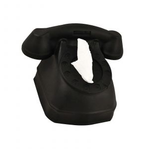 Vintage Conception de Téléphone Boîte de mouchoirs en papier - Portable de PVC de Tissu de support pour la Maison Moderne et de Décoration de Bureau - Couleur Noir - Neuf