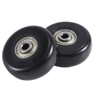 50X18mm Ensemble de 2 roues de remplacement de valise de bagages, roues pivotantes en PU roulements en acier au carbone - Neuf