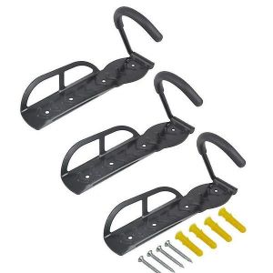 Crochets De Rangement Muraux Robustes Pour Vélos - Lot De 3, Supports De Vélo En Acier Peu Encombrants Pour Garage, Abri De Jardin Et Rangement D'équipements - Neuf