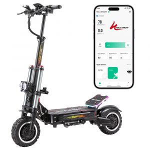 Halo Knight T107 Pro (Version 2025) Trottinette Électrique, Moteur 3000 W X 2, Batterie 60 V 38,4 Ah, Pneus 11 Pouces, Vitesse Maximale 95 Km/H, Autonomie 80 Km, Doubles Freins Hydrauliques - Neuf