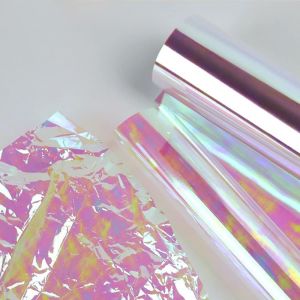 Papier D'emballage Cellophane 52 * 60cm &Agrave; Film Cellophane De Fleurs Papier Cadeau Transparent Iris&eacute; - Neuf