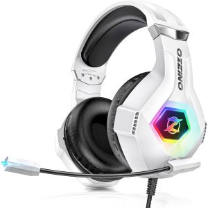 Shiba-Casque Gaming Pour Ps5 Pc Ps4, Casque Gamer Pour Micro Rgb 7 Couleurs Transducteurs 50mm Stéréo Basse Micro Anti-Bruit Régla[1 - Neuf