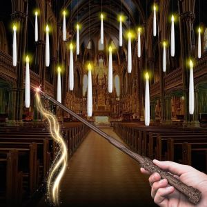 10pcs Bougies Flottantes, Bougie Led Sans Flamme Avec Télécommande Baguette Magique, Bougie À Piles Pour Fête De Église En Famille Chambre Décoration De Noël Halloween (10pc) [Classe Énergétique A] - Neuf