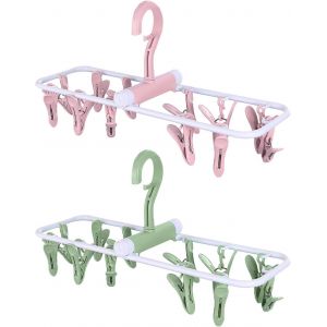 MDY-Lot de 2 séchoirs à linge, cintres coupe-vent, cintres de sous-vêtements, cintres de voyage, cintres pliables pour chaussettes, sous-vêtements et petites pièces - Neuf