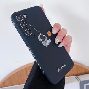 JGD-Coque mignonne pour Samsung Galaxy S22 Plus, motif dessin anim&eacute;, astronaute, espace, lune, coque de protection antichoc &eacute;l&eacute;gante pour femmes et filles (plan&egrave;te noire, Samsung Galaxy S22 - Neuf