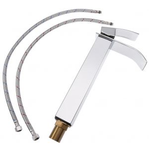 HJLIAN Robinet de lavabo de salle de bain moderne en laiton a trou unique (US 3/8" C ou 9/1") - Neuf