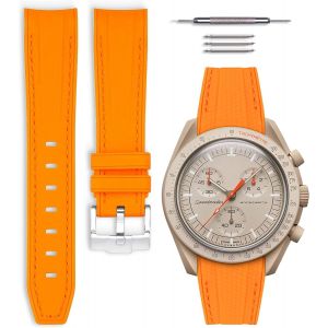 Eryi-Bracelet De Montre Caoutchouc Compatible Avec Omega X Swatch Moonswatch 20mm - Neuf