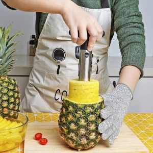 Couteau &agrave; ananas, lame en acier inoxydable de qualit&eacute; alimentaire et manche en ABS, &eacute;plucheur d'ananas, noir (1 paquet) - Neuf