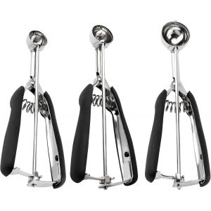 Lot De 3 Cuill&egrave;res &Agrave; Biscuits Inox &iquest; 25/30/35 Mm - Neuf