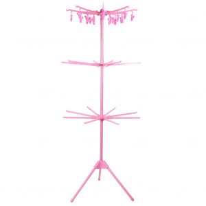 HJLIAN Sechoir a linge pliable et multifonctionnel, pour vetements, chaussettes, sous-vetements, cintre, rose - Neuf