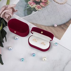 Boîte À Bagues En Velours, Élégante Boîte À Bagues, Rangement De Bijoux Pour Boucles D'oreilles - Neuf