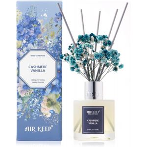 ERYI-Diffuseur De Parfum Cashmere Vanilla, Diffuseur Parfum Maison Avec 8 Bâtonnets Diffuseur Parfum, Decoration Pour Chambre, Salon, Salle De Bain, Bureau, 100Ml - Neuf