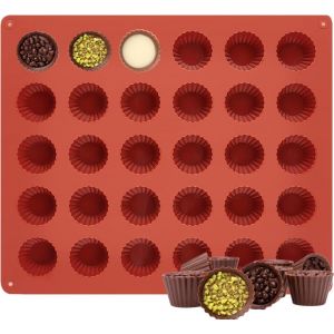 30 Trous Moule Muffin,Anti-Adh&eacute;sif Moule Silicone,Moule Mini Cake,Moule Cannel&eacute;,Moule Muffins Silicone,Moule Patisserie Pour Cupcakes,Mini Muffins,Brownies,Chocolat,Gel&eacute;e,Gla&ccedil;ons - Neuf