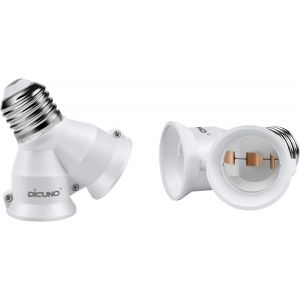 Fabur-E27 Convertisseur De Prises 2 En 1 Adaptateur De Base De 2 Adaptateurs Pour Ampoules À Led, Incandescence Et Cfl - Neuf