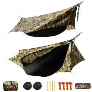 Ulteronixshop-Hamac Moustiquaire 1 Personnes: Imperm&eacute;able Hamac Bivouac Tente Exterieur pour Camping Jardin Voyage Randonn&eacute;e - Neuf