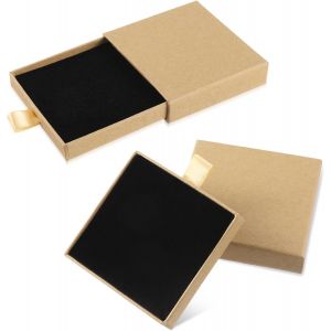 Tianyi-2 Pièces Boite Cadeau Bijoux Bracelet Cadeau Boîte Ecrin Bijoux Petite Boite Carton Carré Collier Boucles D'oreilles Bracelet Cadeau Boîte Kraft Papier Boîte Cadeau Vide De Rangement - Neuf