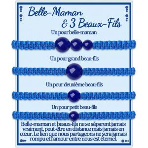Eryi-Belle Maman Beau Fils Bracelets Cadeau Belle-Mere Et 2 3 Beaux-Fils Assortis Mère Noel Cadeaux Fetes Des Mere Anniversaire Femme A Mon Fils Cadeau Original Idee Homme Bijoux Pour 2 3 4 - Neuf