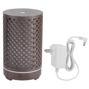 HJLIAN Humidificateur d'air ultrasonique creux de 120 ml, diffuseur d'aromes avec veilleuse coloree, prise 100-240 V US - Neuf