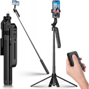 Lbgwp60-Perche À Selfie Rotative À 360 ° - Extensible - Avec Déclencheur À Distance - Suivi Intégré - Pour Youtube Tiktok - Pour Smartphone Iphone/Samsung - Neuf