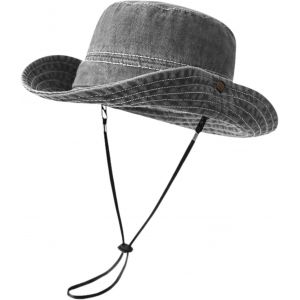 Chapeau De Soleil De Cowboy Homme Femme Chapeau Safari À Large Bord Anti Uv Pliable Chapeaux De Peche Pour L'alpinisme,La Randonnée Et Le Trekking.[Z1295] - Neuf