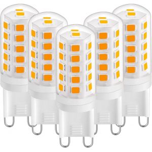 Ampoules Led G9 3 W, Blanc Chaud 2700 K, 420 Lm, Équivalent À Une Ampoule Halogène 28 W Ou 40 W, Pour Lampe De Bureau, Anti-Scintillement, Ac 220-240 V, Lot De 5 - Neuf