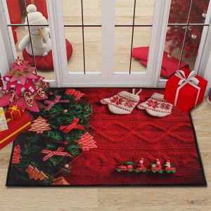 No&euml;l Paillasson - Pull-Over Rouge, No&euml;l, Tapis De Sol, 40x60 Cm Paillasson, Tapis D'entr&eacute;e, Mod&egrave;le De No&euml;l, No&euml;l, D&eacute;coration De La Maison Pour L'entr&eacute;e, Salle De Bains, Chambre &Agrave; Coucher, Cuisine, Salle De S&eacute;jour - Neuf