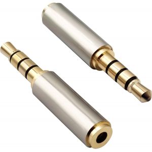 Loc-4 P&ocirc;les 3,5 Mm M&acirc;le &Agrave; 2,5 Mm Femelle Jack Convertisseur Audio St&eacute;r&eacute;o Coque M&eacute;tallique Pour Casques,Smartphones,Tablettes,Haut-Parleurs.(2Pack-2.5 To 3.5Mm F/M) - Neuf