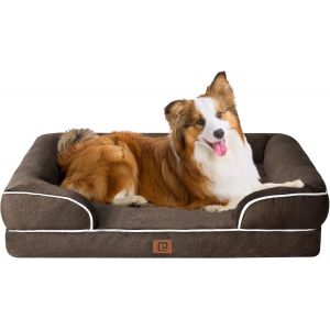 Panier Petit Chien Orthopedique, Memoire De Forme Lit Pour Chien Dehoussable Lavable, Canapé Chiens Dehoussable Imperméable, Beige - Neuf