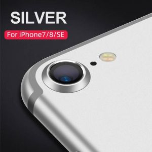 Cercle De Protection D'objectif Pour Iphone 7 8 Se2,Protection D'&eacute;cran Pare-Balles,Cam&eacute;ra,Couvercle De Protection De T&eacute;l&eacute;phone En M&eacute;tal,Film En Verre,Accessoires.Silver.For Iphone Se2 - Neuf