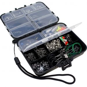 Kit D'accessoires De Pêche 249 Pièces : Hameçons Jig, Poids De Lancer De Bar, Émerillons, Curseurs De Plomb Avec Boîte - Neuf