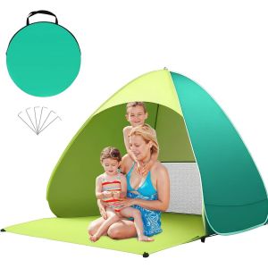 Checarzhn--No1-Tente De Plage Bebe Anti Uv Compacte, Mini Tente Pop Up De Plag Peut Accueillir 2 À 3 Personnes, Upf 50+, Abri De Plage Pliable Convient À La Plage, Au Jardin, Au Parc, 165*150*110cm ( - Neuf
