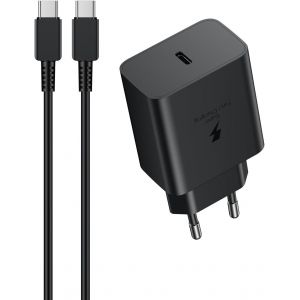 45w Chargeur Pour Samsung Charge Rapide, Chargeur Usb C Et 2m C&acirc;ble Prise Pour Samsung Galaxy S25 S24 S23 S22 S21 S20 Ultra Plus/S25+/Note20/10/9/A56/C55/A71/Flip/Tab Usbc Mural Alimentation Secteur - Neuf
