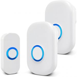 Kalanka-Sonnette Sans Fil, Sonnette &Eacute;tanche, Alimentation Par Batterie, Facile &Agrave; Installer, 32 Tonalit&eacute;s De Carillon Et 4 R&eacute;glages De Volume-Blanc - Neuf