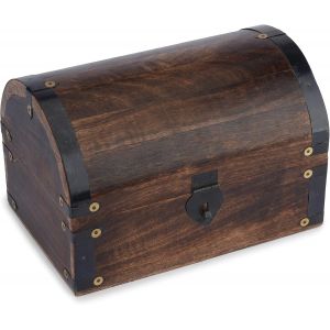 Kyaoayo-Boîte À Bijoux Décorative En Bois Marron, Avec Verrou, Polyvalente, Idéale Pour Rangement De Bijoux, Babioles, Montres, Et Comme Cadeau - Neuf