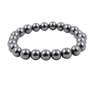 Bracelet En Hematite Simple Et Tendance Pour Femme, Chaine Elegante Et Decorative (Non Magnetique, 10 Mm) - Neuf