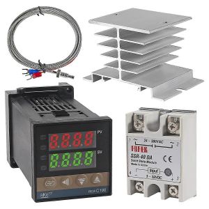 Régulateur de température PID -C100 Kit de thermostat haute tension 100ACV à 240ACV+relais SSR 40DA+ K Prob - Neuf