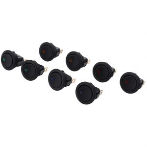 8PCS LED Dot Light 12V Voiture Auto Bateau Rond Rocker ON/OFF TOGGLE SPST SWITCH - Neuf
