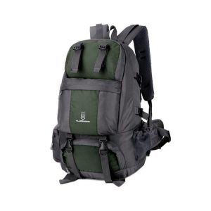 Sac &agrave; dos de randonn&eacute;e imperm&eacute;able 50 L &iquest; Sac &agrave; dos d'ext&eacute;rieur durable avec compartiment &agrave; chaussures, bretelles r&eacute;glables, vert arm&eacute;e - Neuf