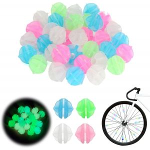 Subzonal-144 Pi&egrave;ces Perles Rayons Velo,Rayons De V&eacute;lo Avec Perles Color&eacute;es,Phosphorescent Clip Rayon V&eacute;lo Enfant,Perles &Agrave; Rayons,Clips &Agrave; Rayons Pour Accessoires De V&eacute;lo Pour Enfants - Neuf