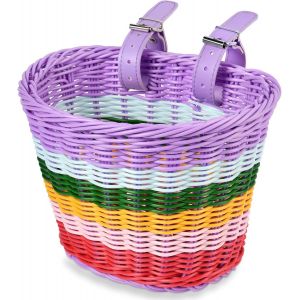 Kal-Panier Velo Enfant, Panier De Guidon De Vélo Enfant, Tricotage À La Main Panier Vélo Pour Filles Garçons - Neuf