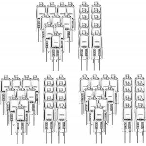 Kal-Lot De 60 Ampoules Halogènes G4 20 W 12 V 2 Broches Transparentes Pour Éclairage De Cuisinière, Feux De Signalisation, Rails - Neuf