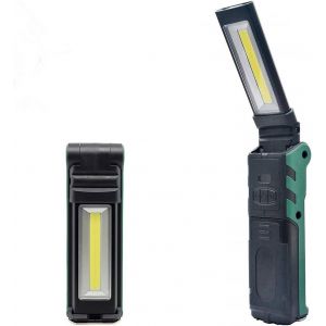 SJZG-Lampe De Travail Cob Led, Rechargeable Par Usb, Portable, Pliable, Rotation &Agrave; 270 Degr&eacute;s, Avec Crochet Magn&eacute;tique Et Crochet Pour Activit&eacute;s Int&eacute;rieures Ou Ext&eacute;rieures (Vert) - Neuf