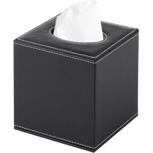 TIANYI-Bo&icirc;te &agrave; Mouchoirs Carr&eacute;e,Bo&icirc;te &agrave; Mouchoirs en Cuir,Bo&icirc;te &agrave; Mouchoirs Distributeur, Restaurant d'H&ocirc;tel de Bureau &agrave; Domicile Voiture,Noir - Neuf